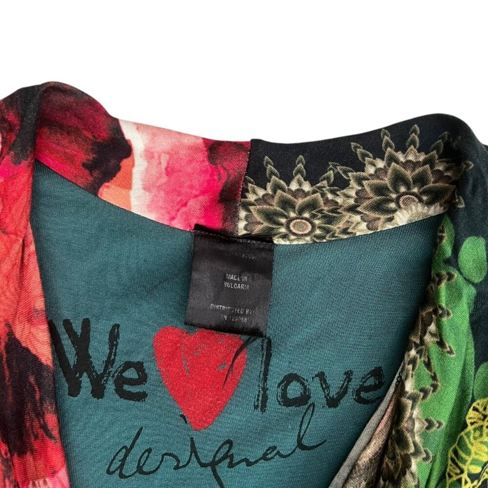 Desigual Floral Mini Dress in Black, Pink, Green - Picture 11 of 13